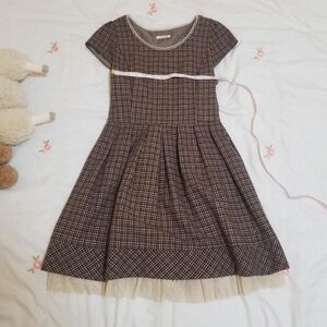 Japanese brand L'est Rose babydoll houndstooth tulle dress